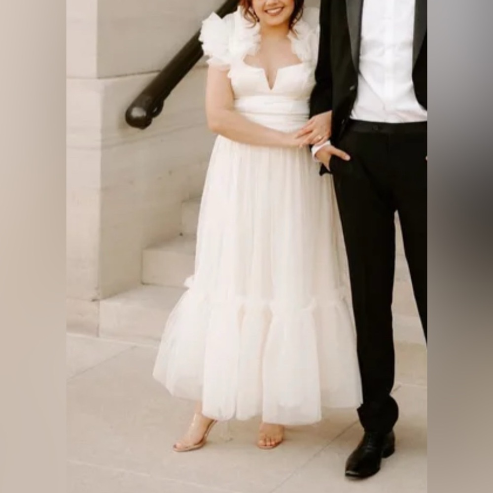 Lulu's Cream Midi Dress